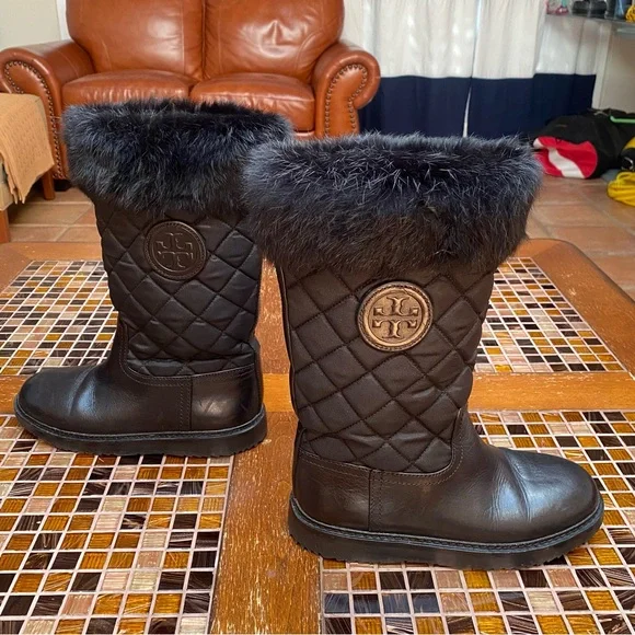 Tory Burch Real Fur Sheep and Rabbit Boots Combat & Moto Boots